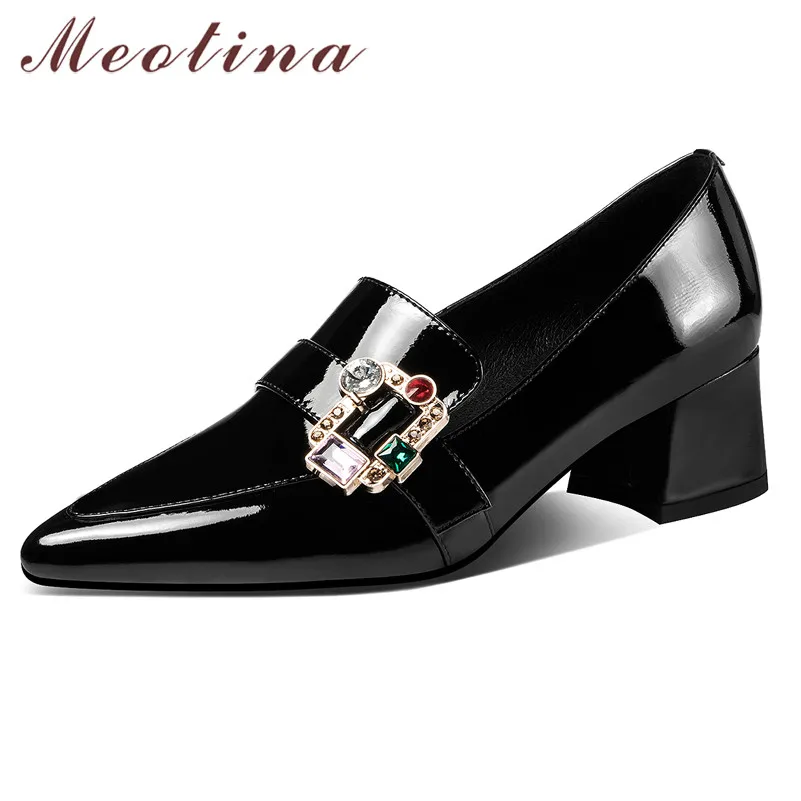 Meotina Real Leather Women Pumps Rhinestone Pointed Toe Mid Heel Shoes Slip On Chunky Heels Fashion Shoes Female Footwear Green
Meotina Real Leather Women Pumps Rhinestone Pointed Toe Mid Heel Shoes Slip On Chunky Heels Fashion Shoes Female Footwear Green