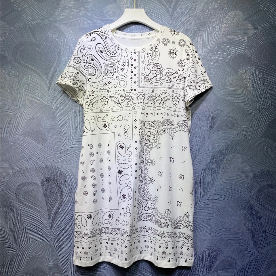 Женская длинная футболка из 2021 хлопка, дизайнерская футболка с цветочным принтом, C299, весна-лето 95% 
Женская длинная футболка из 2021 хлопка, дизайнерская футболка с цветочным принтом, C299, весна-лето 95%