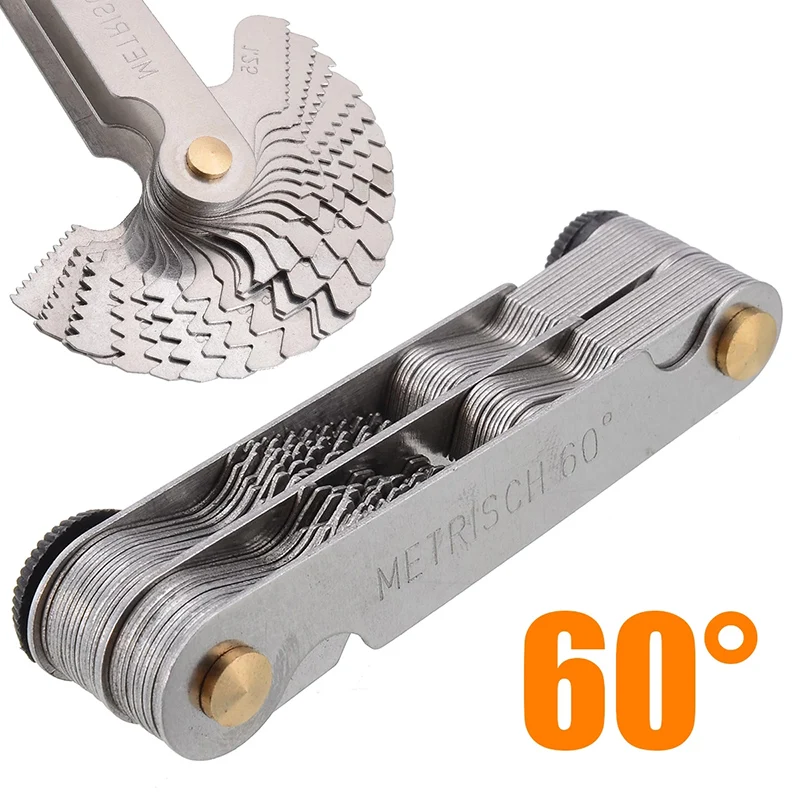 52 Blades Thread Measuring Gage 60 and 50 Degree Whitworth Metric Screw Thread Pitch Gauge Blade Gage for Tap Pitch Measuring
52 Blades Thread Measuring Gage 60 and 50 Degree Whitworth Metric Screw Thread Pitch Gauge Blade Gage for Tap Pitch Measuring