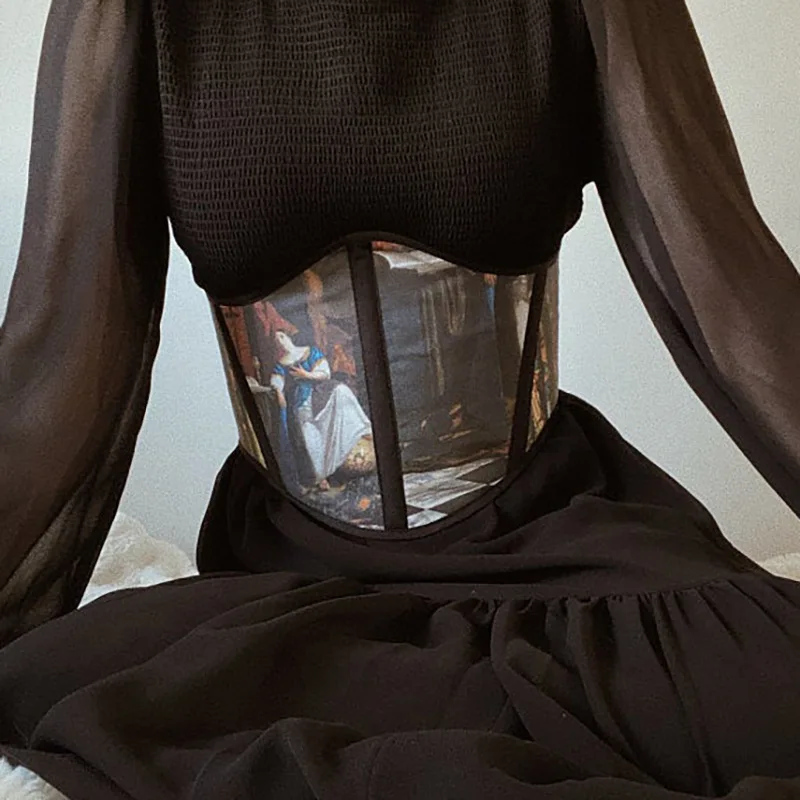 Vintage Oil Painting Corset Top Women Sexy Tanks Camis 2021 Spring Summer Vests Bandage Bustier Fashion Fishbone Corset Crop Top
Vintage Oil Painting Corset Top Women Sexy Tanks Camis 2021 Spring Summer Vests Bandage Bustier Fashion Fishbone Corset Crop Top