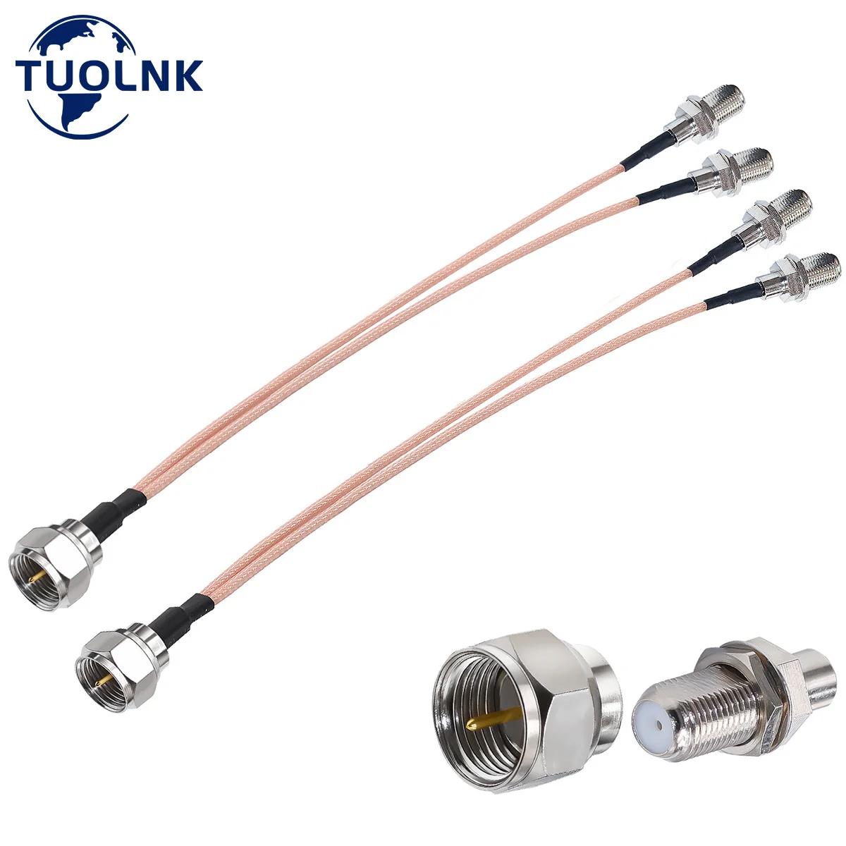 F Type Splitter Cable F Type Male to Dual F Female Y Type Extension Cable 8inch (20cm) RG316 V Shaped 2 Pack
F Type Splitter Cable F Type Male to Dual F Female Y Type Extension Cable 8inch (20cm) RG316 V Shaped 2 Pack