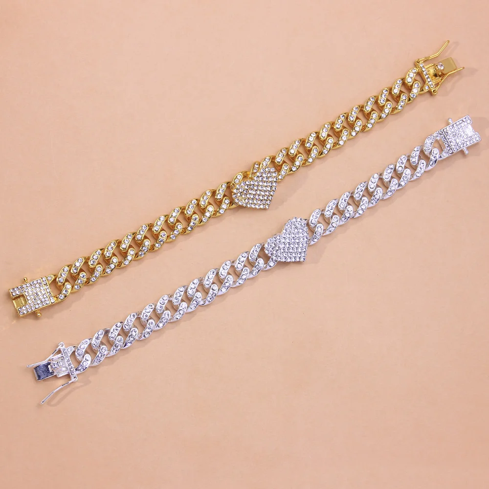 Fashion Hip Hop Crystal Heart-Shaped Anklet for Women Bracelet Men Miami Cuban Link Anklet Chunky Wholesale Foot Chain Iced Out
Fashion Hip Hop Crystal Heart-Shaped Anklet for Women Bracelet Men Miami Cuban Link Anklet Chunky Wholesale Foot Chain Iced Out