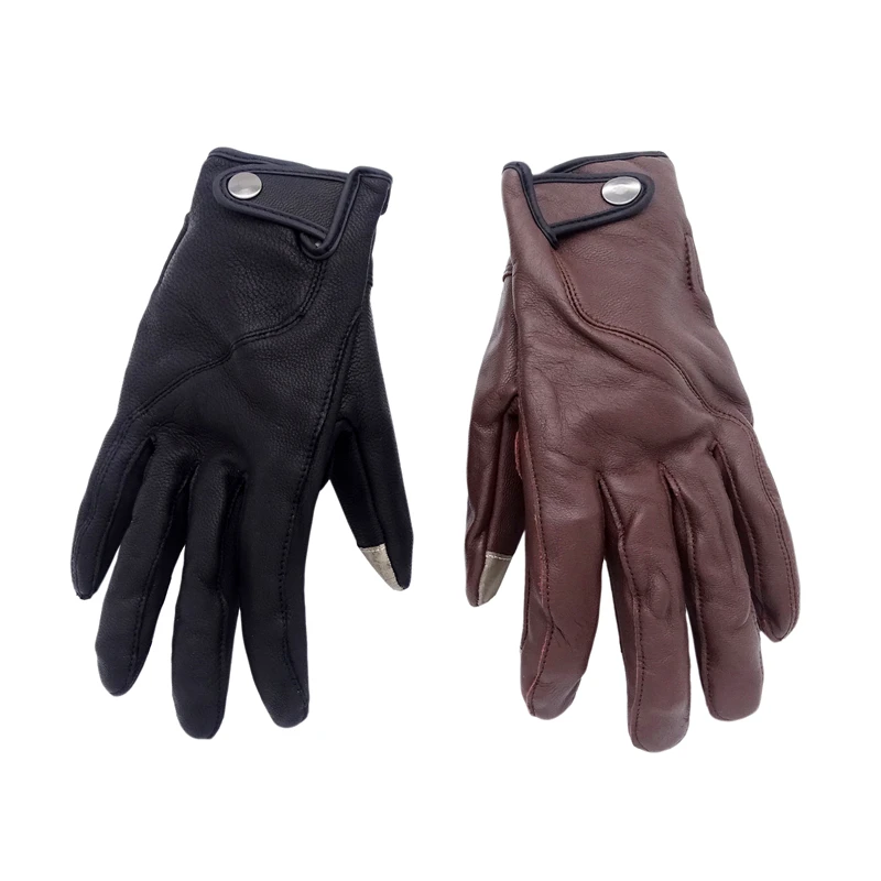 

Summer Vintage Leather Motorcycle Racing Glove Men Women Full Finger Motocross MTB Biker Gloves Touchscreen Knight Glove M-XL
