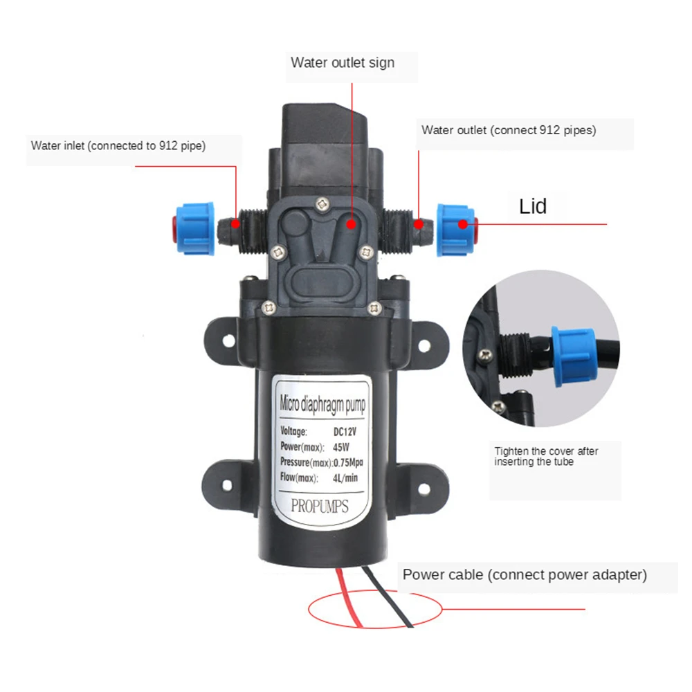 B-LIFE 12V DC Fresh Water Pump 100W or 45W RV Diaphragm Pump with 2 Hose Clamps Self Priming Sprayer Pump for Garden Watering
B-LIFE 12V DC Fresh Water Pump 100W or 45W RV Diaphragm Pump with 2 Hose Clamps Self Priming Sprayer Pump for Garden Watering