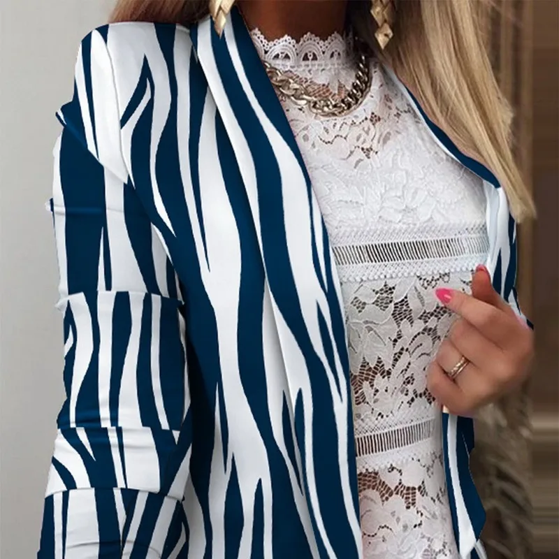 2021 Autumn Winter Women Blazer Coat Double Stripe Printed Notched Long Blazers Casual Fashion Suit Coat Plus Size Women Clothes
2021 Autumn Winter Women Blazer Coat Double Stripe Printed Notched Long Blazers Casual Fashion Suit Coat Plus Size Women Clothes