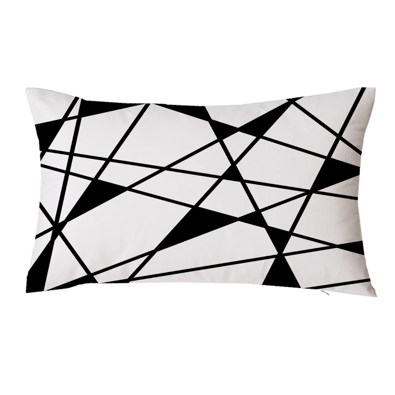 Черно белый бархатный декоративный чехол для подушки домашний декор