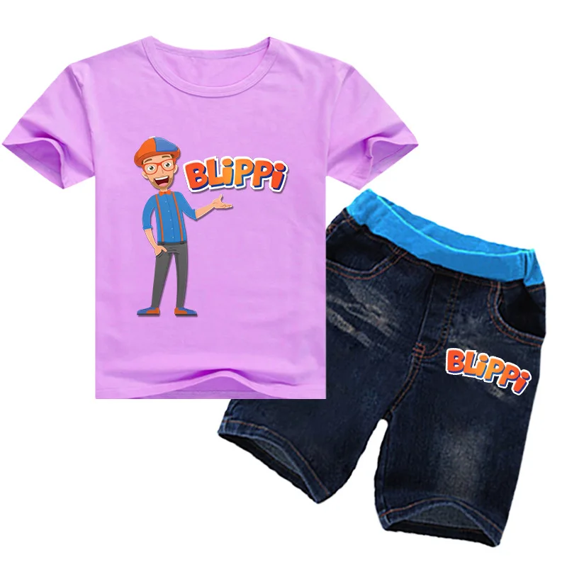2021 Summer Cartoon BLIPPI Tshirt Kids Clothing Baby Boys Summer Tops + Denim Shorts 2pcs Sets Toddler Girls Clothes Short Jeans 
2021 Summer Cartoon BLIPPI Tshirt Kids Clothing Baby Boys Summer Tops + Denim Shorts 2pcs Sets Toddler Girls Clothes Short Jeans