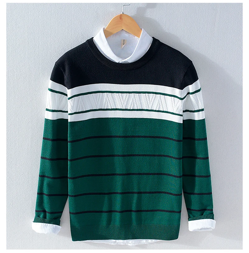 Fashion New Autumn Winter Mens Sweaters Round-Neck Casual Striped Long Sleeve Knitted Sweaters Mens Clothing Tops M--3XL
Fashion New Autumn Winter Mens Sweaters Round-Neck Casual Striped Long Sleeve Knitted Sweaters Mens Clothing Tops M--3XL