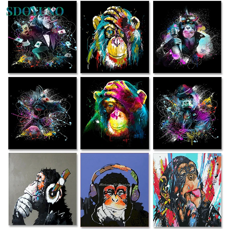 SDOYUNO Oil Paint By Numbers Kits Monkey Painting By Numbers On Canvas Animals Frameless 60x75cm Handpaint DIY Draw Nmuber
SDOYUNO Oil Paint By Numbers Kits Monkey Painting By Numbers On Canvas Animals Frameless 60x75cm Handpaint DIY Draw Nmuber