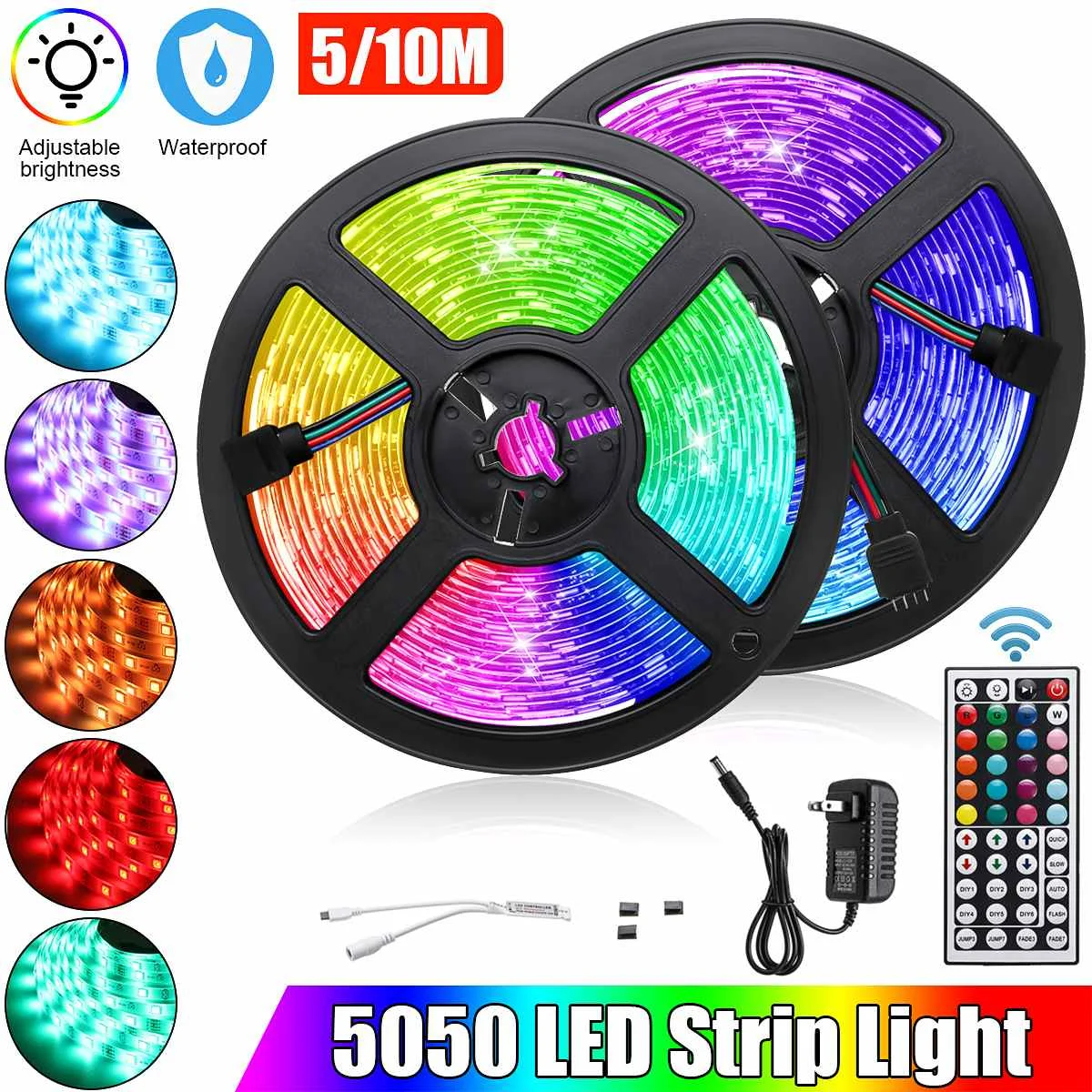 12V IP65 Waterproof 5050 RGB Smart LED Music Light Strip with 44 Keys Remote Control for Family Garden Party Christmas Decor
12V IP65 Waterproof 5050 RGB Smart LED Music Light Strip with 44 Keys Remote Control for Family Garden Party Christmas Decor