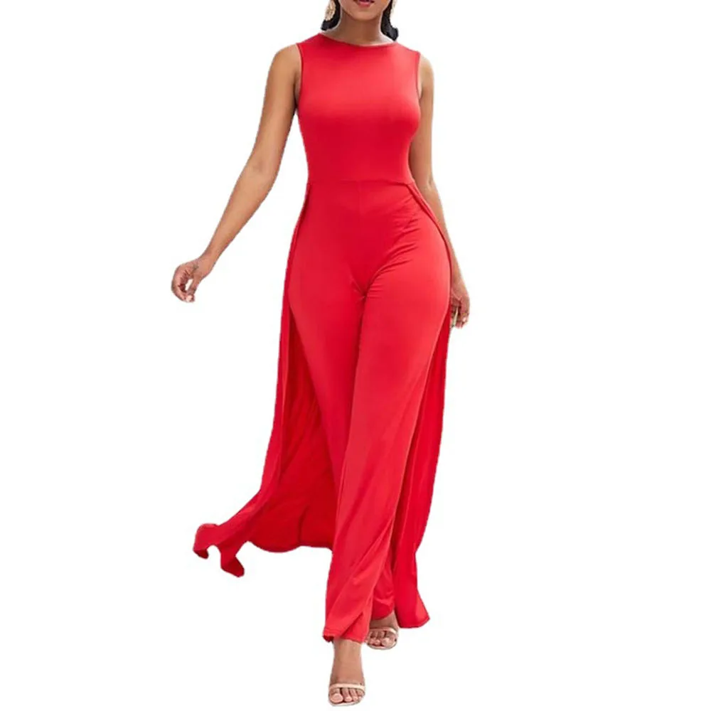 Women's New 2021 Solid Color Retro Sleeveless Jumpsuit Western Style Fashion Temperament Commute Casual Oversize Round Neck 
Women's New 2021 Solid Color Retro Sleeveless Jumpsuit Western Style Fashion Temperament Commute Casual Oversize Round Neck