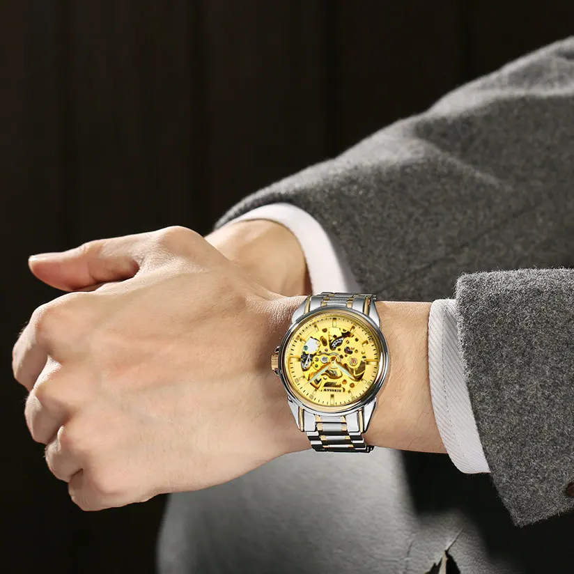 BINSSAW 2020 Gold Watches Men Luxury Top Brand Stainless Steel Fashion Skeleton Automatic Mechanical Relogio Masculino
BINSSAW 2020 Gold Watches Men Luxury Top Brand Stainless Steel Fashion Skeleton Automatic Mechanical Relogio Masculino