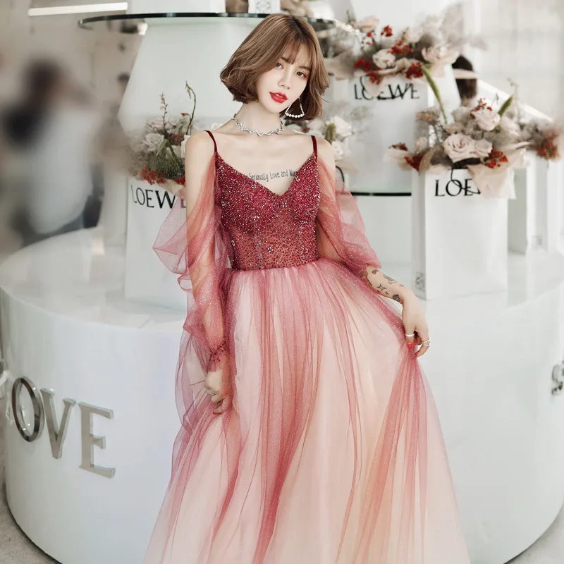 Evening Dress Red Sling Women Party Dresses Lace Long Sleeve Evening Gowns Long Plus Size 3XL Robe De Soiree
Evening Dress Red Sling Women Party Dresses Lace Long Sleeve Evening Gowns Long Plus Size 3XL Robe De Soiree
