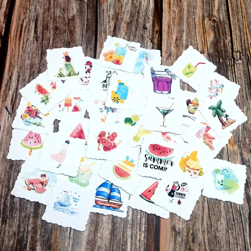 35pcs Summer Style Adhensive Waterproof Stickers DIY Surfboard Car Skateboard Guitar Laptop Phone Luggage Sticker Gift Toy | Игрушки и