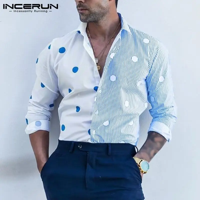 Man Stylish Polka Dot Printed Camisa Streetwear INCERUN Men Leisure Striped Patchwork Shirt Long Sleeve Lapel Neck Blouse S-3XL
Man Stylish Polka Dot Printed Camisa Streetwear INCERUN Men Leisure Striped Patchwork Shirt Long Sleeve Lapel Neck Blouse S-3XL