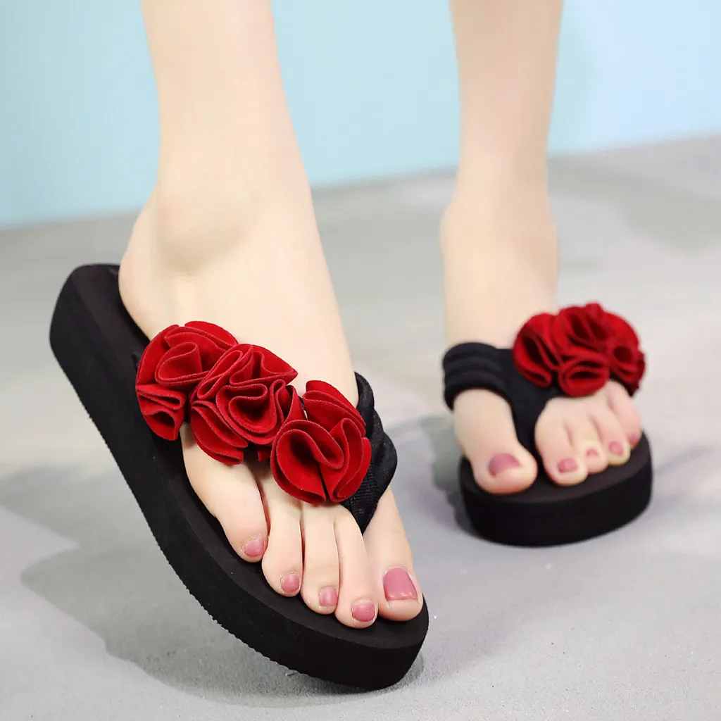 2021 Flower Slippers For Women Non-slip Flip Flops Summer Beach Shoes Fashion Wedges Shoes Indoor Outdoor Open Toe Flat Sandals
2021 Flower Slippers For Women Non-slip Flip Flops Summer Beach Shoes Fashion Wedges Shoes Indoor Outdoor Open Toe Flat Sandals