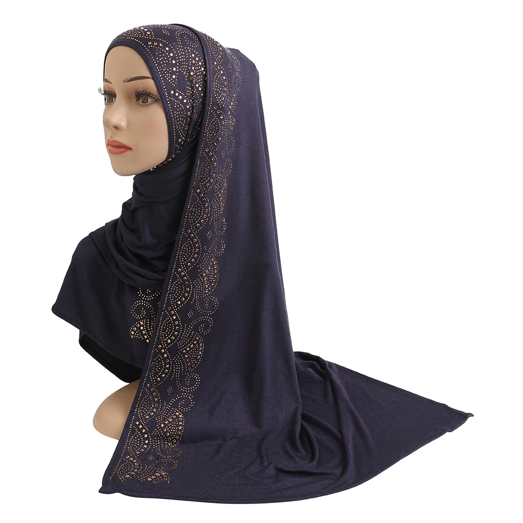 H202 Cotton jersey muslim long scarf with rhinestones Soft modal headscarf islamic hijab shawl rectangular headwrap turban wrap
H202 Cotton jersey muslim long scarf with rhinestones Soft modal headscarf islamic hijab shawl rectangular headwrap turban wrap