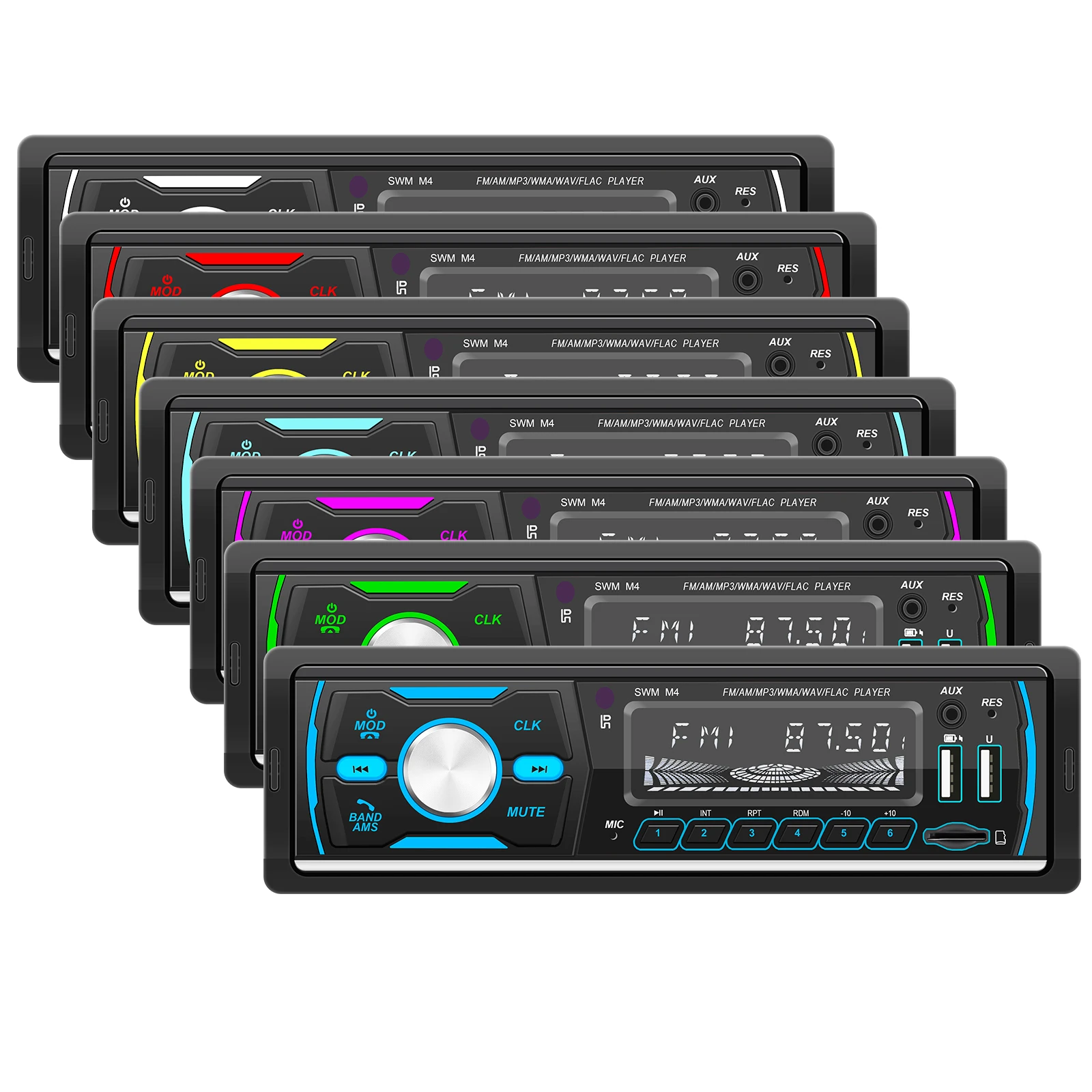 Car Bluetooth Dual USB MP3 Player Colorful Light Card U Disk Radio Support RDS Compatible DAB StereoDigital Signal Broadcasting
Car Bluetooth Dual USB MP3 Player Colorful Light Card U Disk Radio Support RDS Compatible DAB StereoDigital Signal Broadcasting