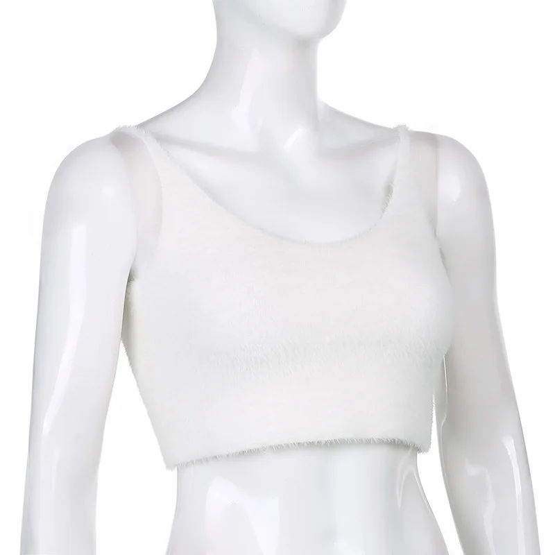 Summer Women Tank Tops Street Pure Color U-Neck Sexy Backless Casual Furry Small Sling Sleeveless Halter Top Sling Female 2021
Summer Women Tank Tops Street Pure Color U-Neck Sexy Backless Casual Furry Small Sling Sleeveless Halter Top Sling Female 2021