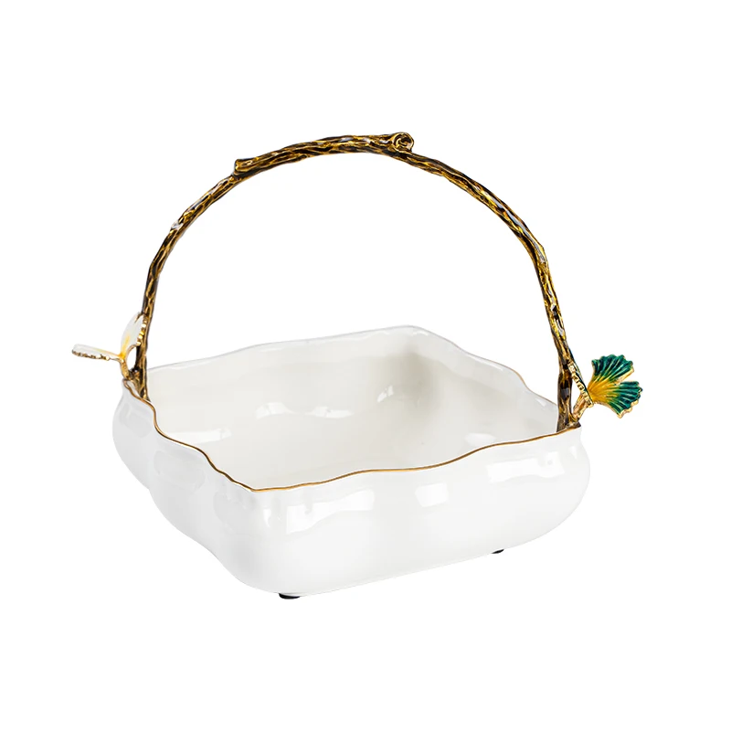 Ceramic Inlaid Copper Simple Fruit Tray Storage Tray Decoration European High-End Luxury Dried Fruit Tray Living Room
Ceramic Inlaid Copper Simple Fruit Tray Storage Tray Decoration European High-End Luxury Dried Fruit Tray Living Room
