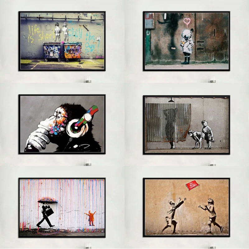 Street Graffiti Art Canvas Paintings Banksy Art Posters and Prints Wall Art Pictures for Living Room Cuadros Home Decoration 
Street Graffiti Art Canvas Paintings Banksy Art Posters and Prints Wall Art Pictures for Living Room Cuadros Home Decoration
