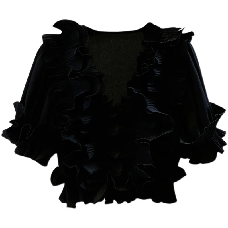 Womans Blouses Vintage Short Puff Sleeve Sweet Ruffled V-neck Patchwork Waist Trimming Pullover Slimming All-Matching Shirt Tops
Womans Blouses Vintage Short Puff Sleeve Sweet Ruffled V-neck Patchwork Waist Trimming Pullover Slimming All-Matching Shirt Tops