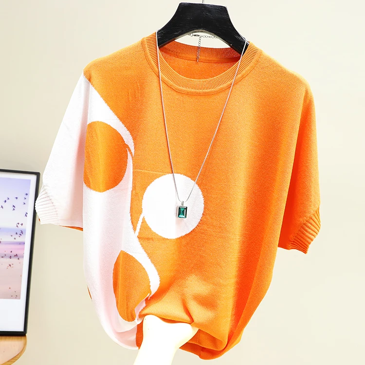 spring summer O-neck short-sleeved sweater bottoming shirt women's t-shirt loose thin pullover
spring summer O-neck short-sleeved sweater bottoming shirt women's t-shirt loose thin pullover
