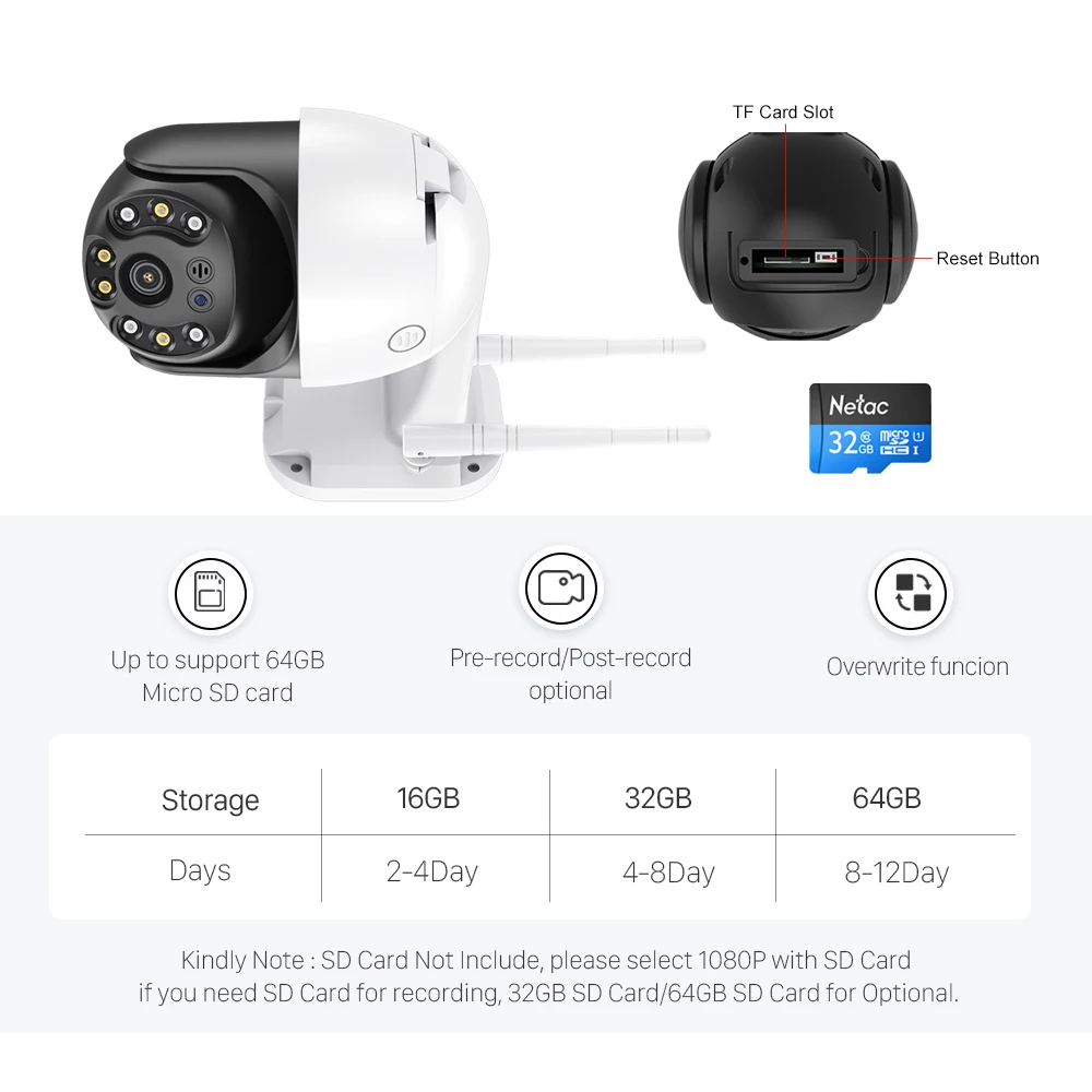 AI 5MP Wifi PTZ Camera H.265 3MP Auto Tracking Human Detection Wireless IP Camera Outdoor 2MP 3MP 5MP ONVIF Security Camera
AI 5MP Wifi PTZ Camera H.265 3MP Auto Tracking Human Detection Wireless IP Camera Outdoor 2MP 3MP 5MP ONVIF Security Camera