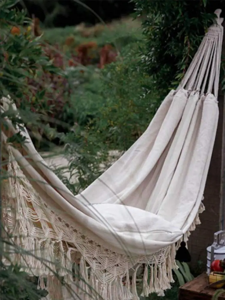 2 Person Tassel Macrame Hammock Soft Comfortable Folding Hammock Rocking Chair Swing Bed For Garden Beach Yard
2 Person Tassel Macrame Hammock Soft Comfortable Folding Hammock Rocking Chair Swing Bed For Garden Beach Yard