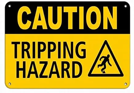 Notice Warning Sign Decor Tin Metal SignsCaution Tripping Hazard Slip and Trip Warning Signs Club Bar Drinking Home Wall Decor
Notice Warning Sign Decor Tin Metal SignsCaution Tripping Hazard Slip and Trip Warning Signs Club Bar Drinking Home Wall Decor