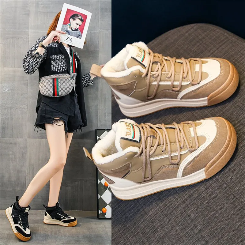 Новинка 2022, зимние Бархатные универсальные утепленные теплые снегоступы на толстой подошве для студентов, высокие кроссовки с хлопковой по... 
Новинка 2022, зимние Бархатные универсальные утепленные теплые снегоступы на толстой подошве для студентов, высокие кроссовки с хлопковой по...