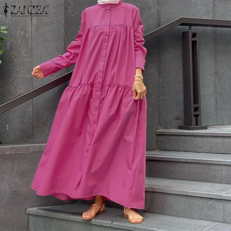 Элегантное женское платье ZANZEA, осеннее платье с длинным рукавом и круглым вырезом, модный праздничный вечерний сарафан большого размера в с... 
Элегантное женское платье ZANZEA, осеннее платье с длинным рукавом и круглым вырезом, модный праздничный вечерний сарафан большого размера в с...