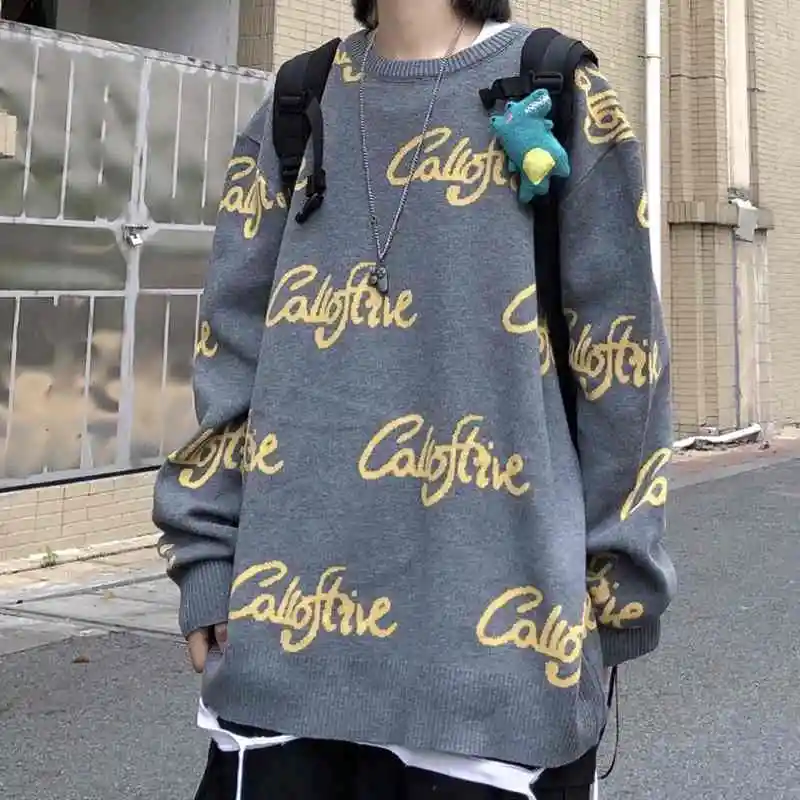 Trend Autumn and Winter Sweater Jacket Harajuku Style Retro Letter Jacquard Casual Loose Men and Women Knitted Top
Trend Autumn and Winter Sweater Jacket Harajuku Style Retro Letter Jacquard Casual Loose Men and Women Knitted Top