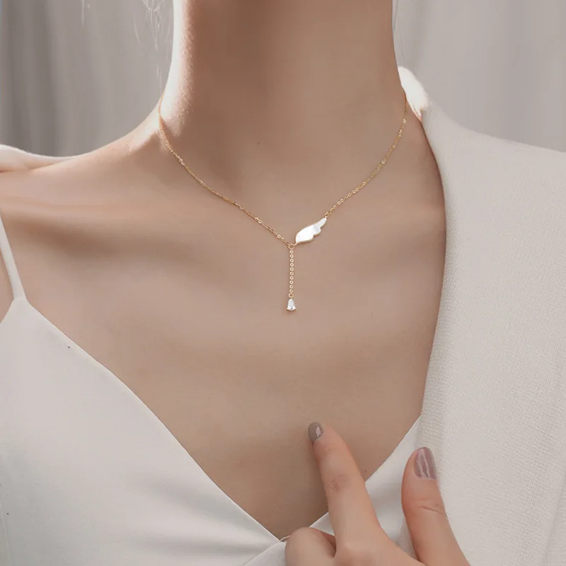 Simple Woman Wing Pendant Necklace Women Tassel Clavicle Chain Necklaces Fine Wedding Jewelry for Women Girls Gift
Simple Woman Wing Pendant Necklace Women Tassel Clavicle Chain Necklaces Fine Wedding Jewelry for Women Girls Gift