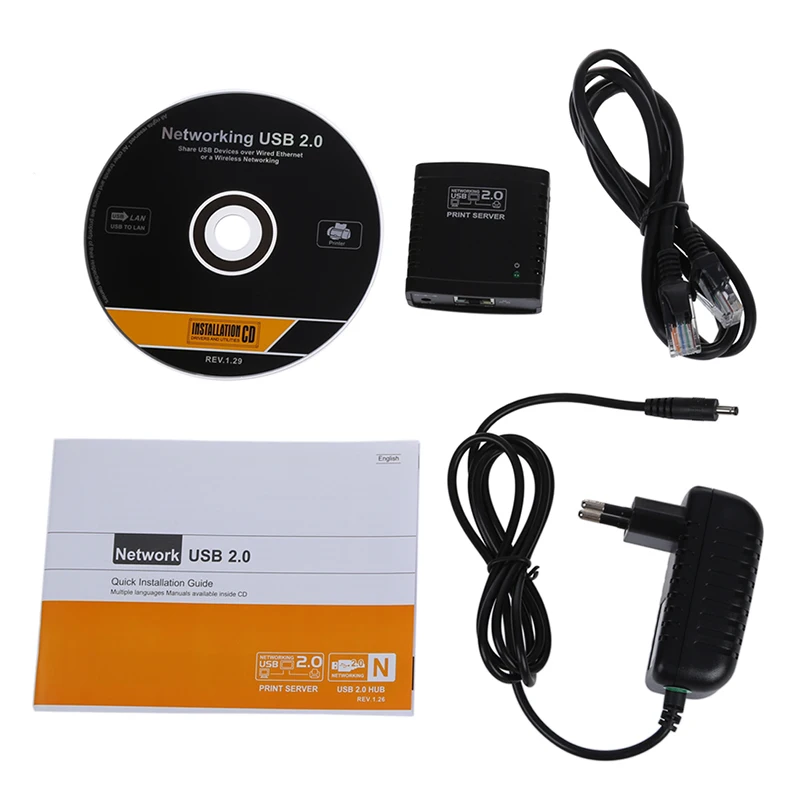 Print Server USB 2.0 Ethernet Network LPR for LAN Ethernet Networking Printers Share black
Print Server USB 2.0 Ethernet Network LPR for LAN Ethernet Networking Printers Share black