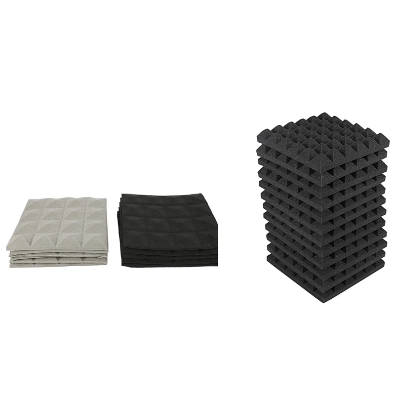 24 Pcs Foam Tiles Soundproofing Foam Panels Studio Sound Padding 2 X 10 X 10 Inch, 12 Pcs Black-Grey & 12 Pcs Black
24 Pcs Foam Tiles Soundproofing Foam Panels Studio Sound Padding 2 X 10 X 10 Inch, 12 Pcs Black-Grey & 12 Pcs Black