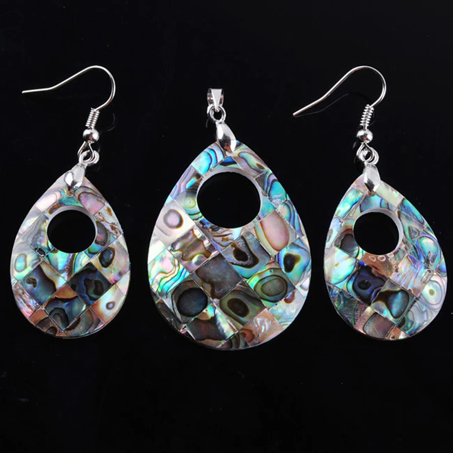 Серьги подвески TQ3008 женские Ювелирный Комплект из натуральных новозеландских