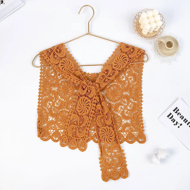 Caramel UK Lace Hollowed Shawl Women Shoulders Cape Vest Fake Collar Capes Knotted Scarf Girl Neck Guard Girl Poncho Wraps Cloak
Caramel UK Lace Hollowed Shawl Women Shoulders Cape Vest Fake Collar Capes Knotted Scarf Girl Neck Guard Girl Poncho Wraps Cloak