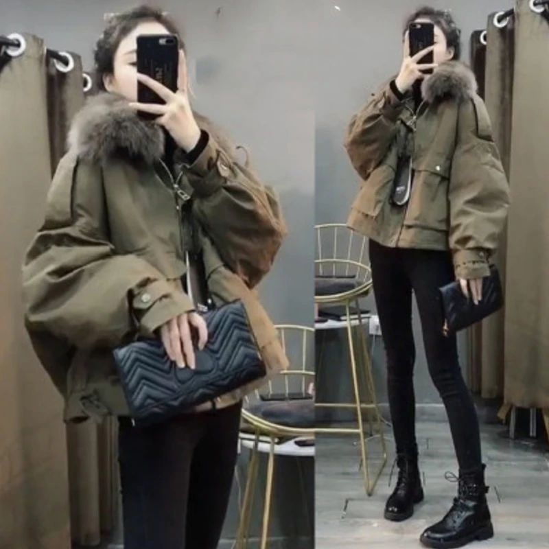 Pai Overcome Jacket Women's Large Fur Collar Cotton Jacket Popular Fashion Cotton Jacket 2021 Winter New Korean Version
Pai Overcome Jacket Women's Large Fur Collar Cotton Jacket Popular Fashion Cotton Jacket 2021 Winter New Korean Version