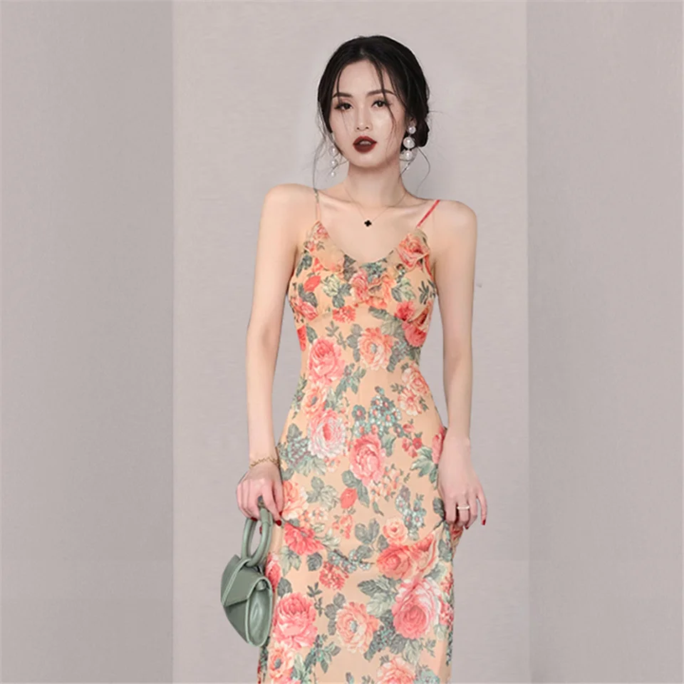 Summer Women Dress Chiffon Printed Spaghetti Strap Package Hip Dress Female Fashion Casual Beach holiday Party Dresses Vestidos
Summer Women Dress Chiffon Printed Spaghetti Strap Package Hip Dress Female Fashion Casual Beach holiday Party Dresses Vestidos