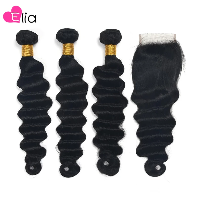 Elia Hair 2 3 Bundles With 4x4 Lace Closure Brazilian Loose Deep Hair Extension 100% Human Hair Nature Hairline For women 150%
Elia Hair 2 3 Bundles With 4x4 Lace Closure Brazilian Loose Deep Hair Extension 100% Human Hair Nature Hairline For women 150%