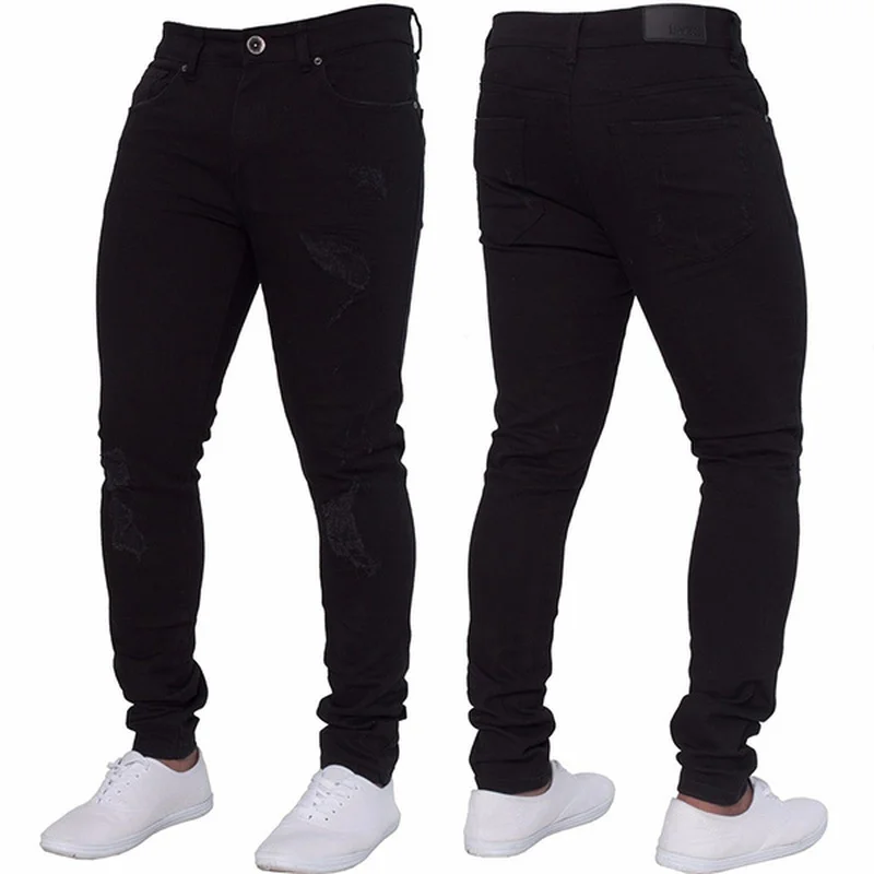 Jeans Men High Waisted Hole Biker Jean Pants Streetwear Male Casual Straight Skinny Washed Denim Pant Trousers Black Blue Bottom
Jeans Men High Waisted Hole Biker Jean Pants Streetwear Male Casual Straight Skinny Washed Denim Pant Trousers Black Blue Bottom