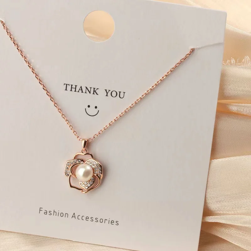 New 925 Sterling Silver Necklace Zircon Flower Pendant Pearl Clavicle Chain Necklace Birthday Party Gift Ladies Fashion Jewelry
New 925 Sterling Silver Necklace Zircon Flower Pendant Pearl Clavicle Chain Necklace Birthday Party Gift Ladies Fashion Jewelry