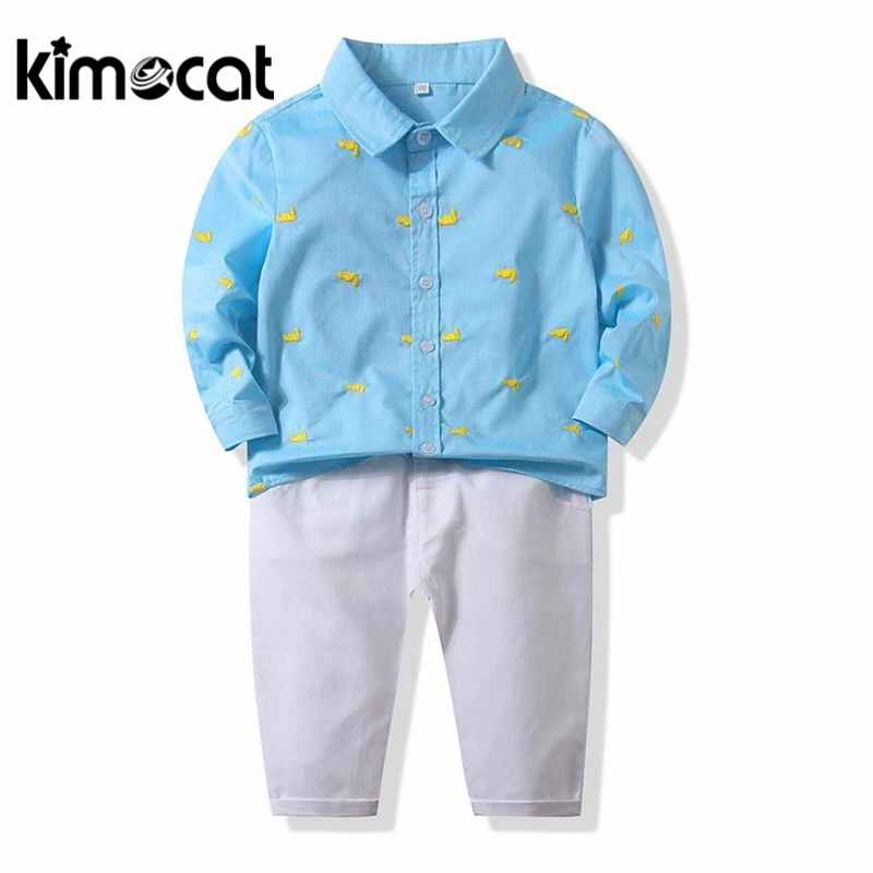 Kimocat Baby Boy Clothes Long Sleeve Spring Autumn Blue Shirt With With Pants Casual Newbor Boys Clothing Set New Fashion 2pcs 
Kimocat Baby Boy Clothes Long Sleeve Spring Autumn Blue Shirt With With Pants Casual Newbor Boys Clothing Set New Fashion 2pcs