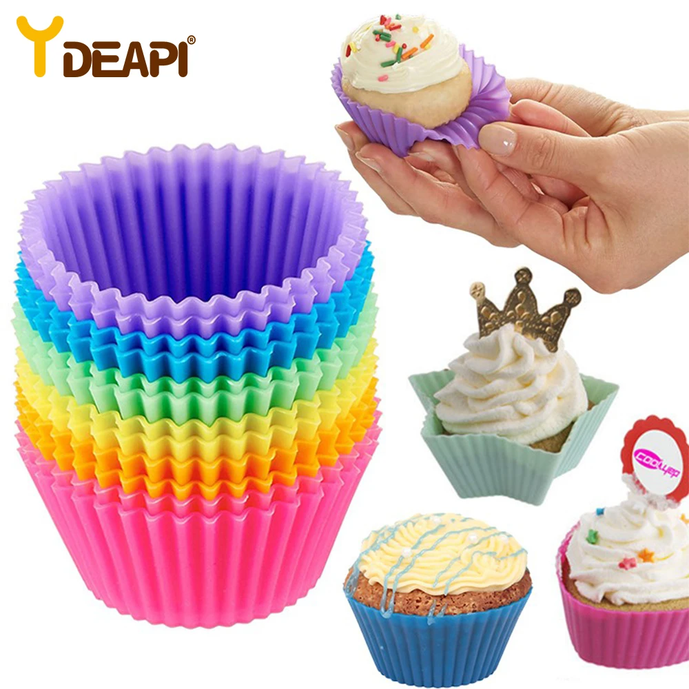 YDEAPI Food Grade Silicone Cupcake Mold Round Shape 6 Pieces Cupcake Liner Muffin Cases Cake Baking Mold Baking Form
YDEAPI Food Grade Silicone Cupcake Mold Round Shape 6 Pieces Cupcake Liner Muffin Cases Cake Baking Mold Baking Form