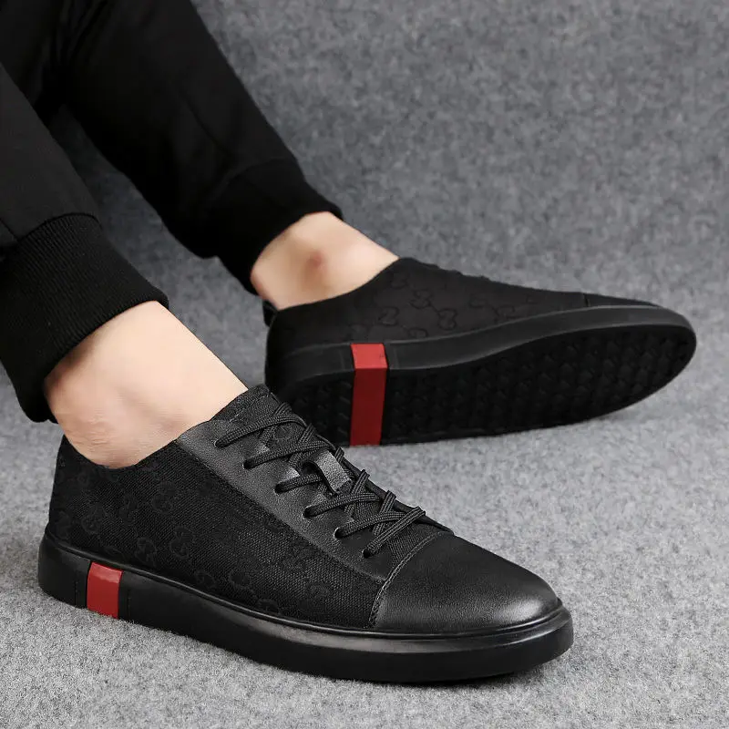 Casual leather shoes men's leather new men's shoes winter men's British trend all-match sneakers 
Casual leather shoes men's leather new men's shoes winter men's British trend all-match sneakers