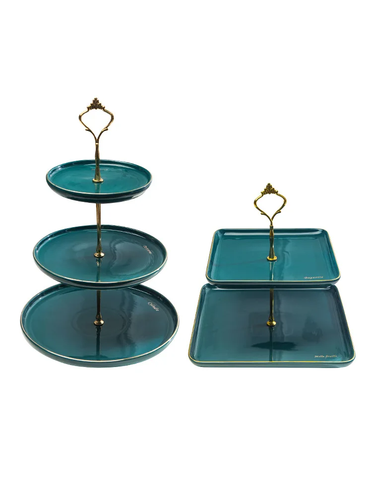 Ceramic Creative Fruit Plate European Style Three Layer Snack Shelf Afternoon Tea Double Plate Fruit Plate Cake Shelf 
Ceramic Creative Fruit Plate European Style Three Layer Snack Shelf Afternoon Tea Double Plate Fruit Plate Cake Shelf