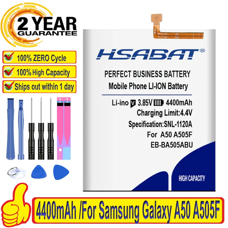 Аккумулятор HSABAT для Samsung Galaxy A50 100% оригинальный аккумулятор A505F с аккумулятором на