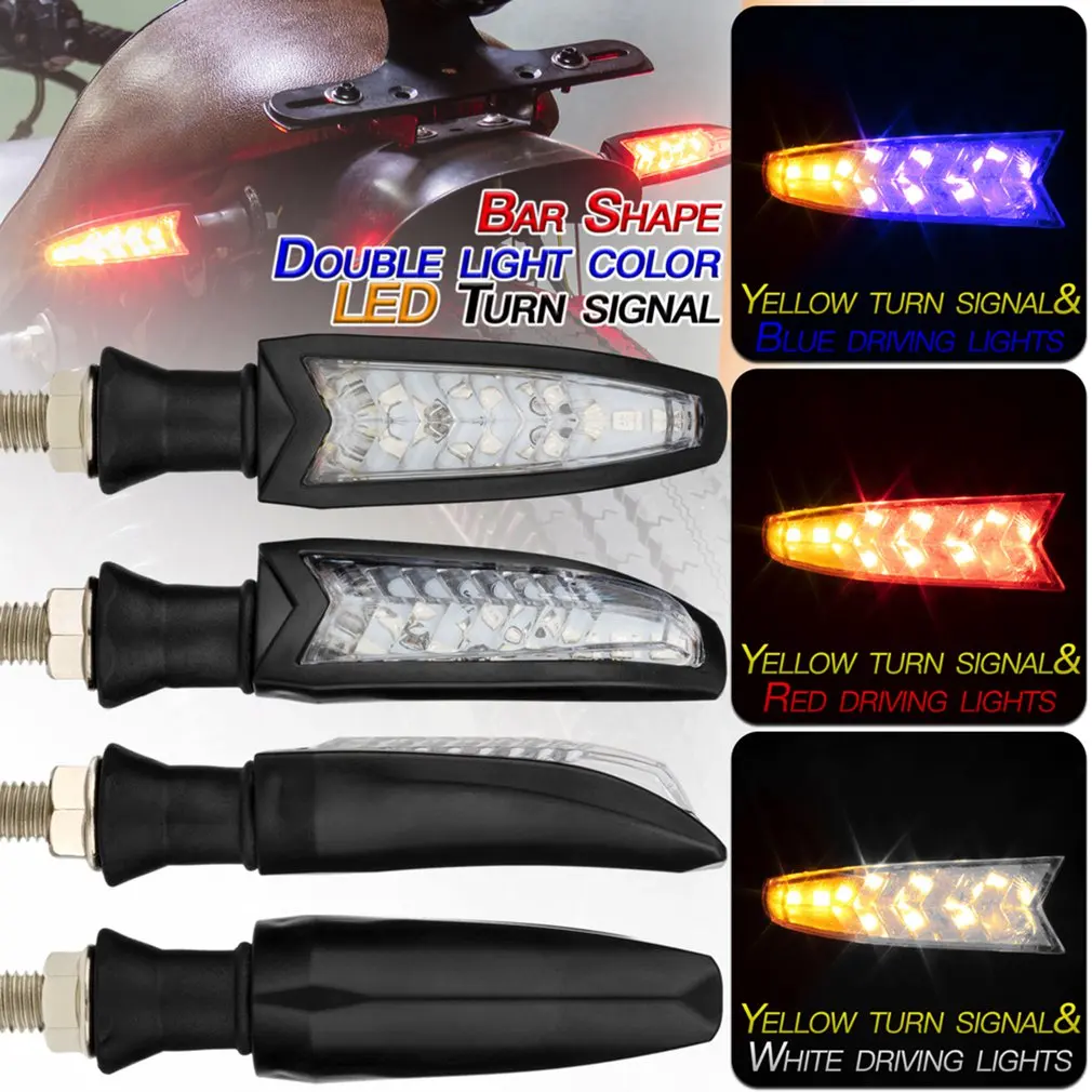 2pcs Universal Motorcycle LED Turn Signals Turn Signal Indicator Lights Blinkers Flashers Daytime Double Colors Driving Light
2pcs Universal Motorcycle LED Turn Signals Turn Signal Indicator Lights Blinkers Flashers Daytime Double Colors Driving Light