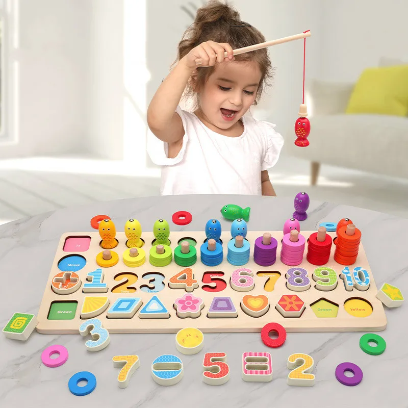 Multifunctional five-in-one logarithmic board children's jigsaw puzzle fishing digital shape matching toy puzzle
Multifunctional five-in-one logarithmic board children's jigsaw puzzle fishing digital shape matching toy puzzle